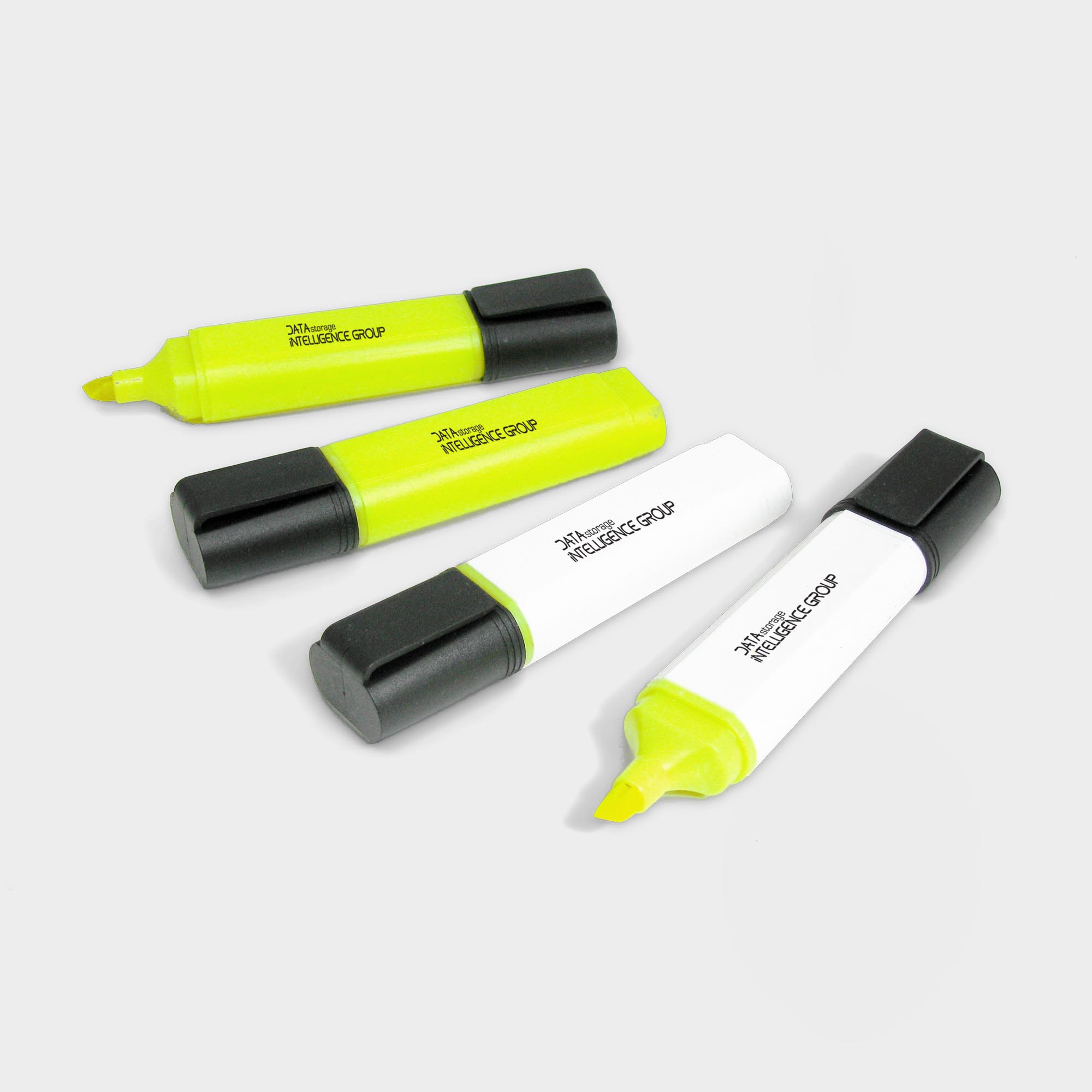 The Green & Good Highlighter Pen made from recycled plastic. A practical highlighter made in the EU. It is ideal for home, school or office use and is available with a white or yellow barrel and a black lid. Yellow insert as standard.