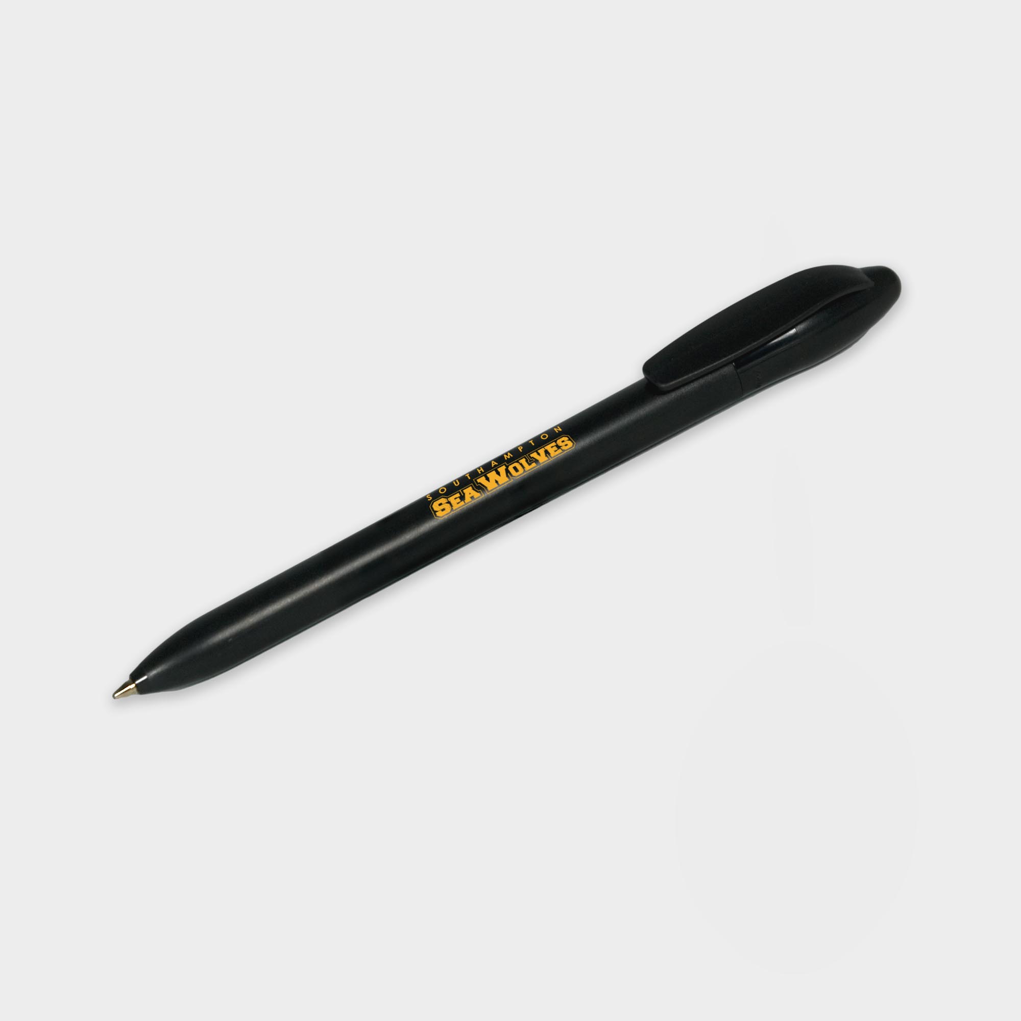 The Green & Good Yukon Pen made from recycled plastic. Twist action budget pen available in black or white. Black ink as standard. Black