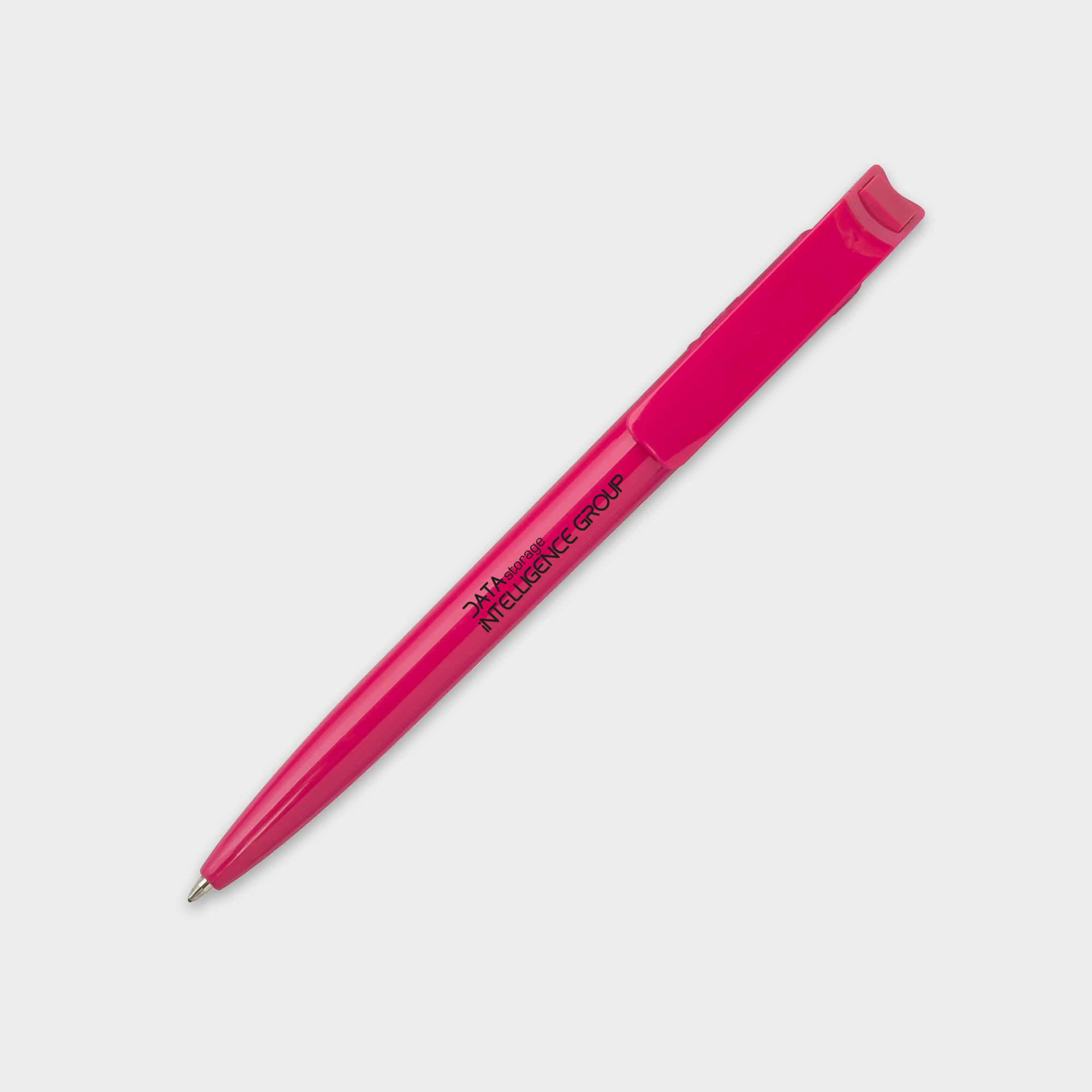 The Green & Good Litani Pen. An eco-friendly and high-quality pen made from recycled plastic bottles (rPET) with black ink refills and a solid colour body. Made in the EU and available in a variety of colours. Pink