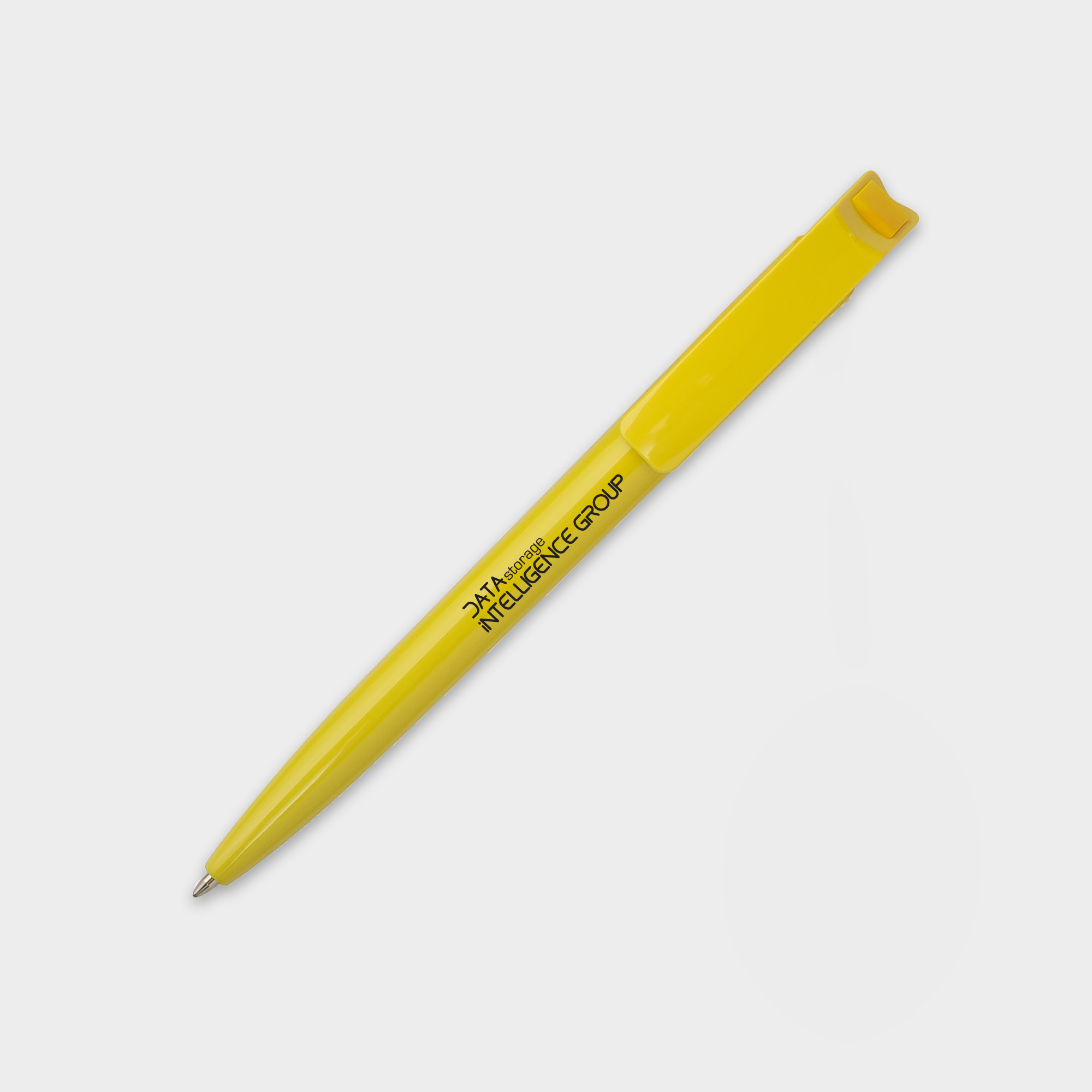 The Green & Good Litani Pen. An eco-friendly and high-quality pen made from recycled plastic bottles (rPET) with black ink refills and a solid colour body. Made in the EU and available in a variety of colours. Yellow