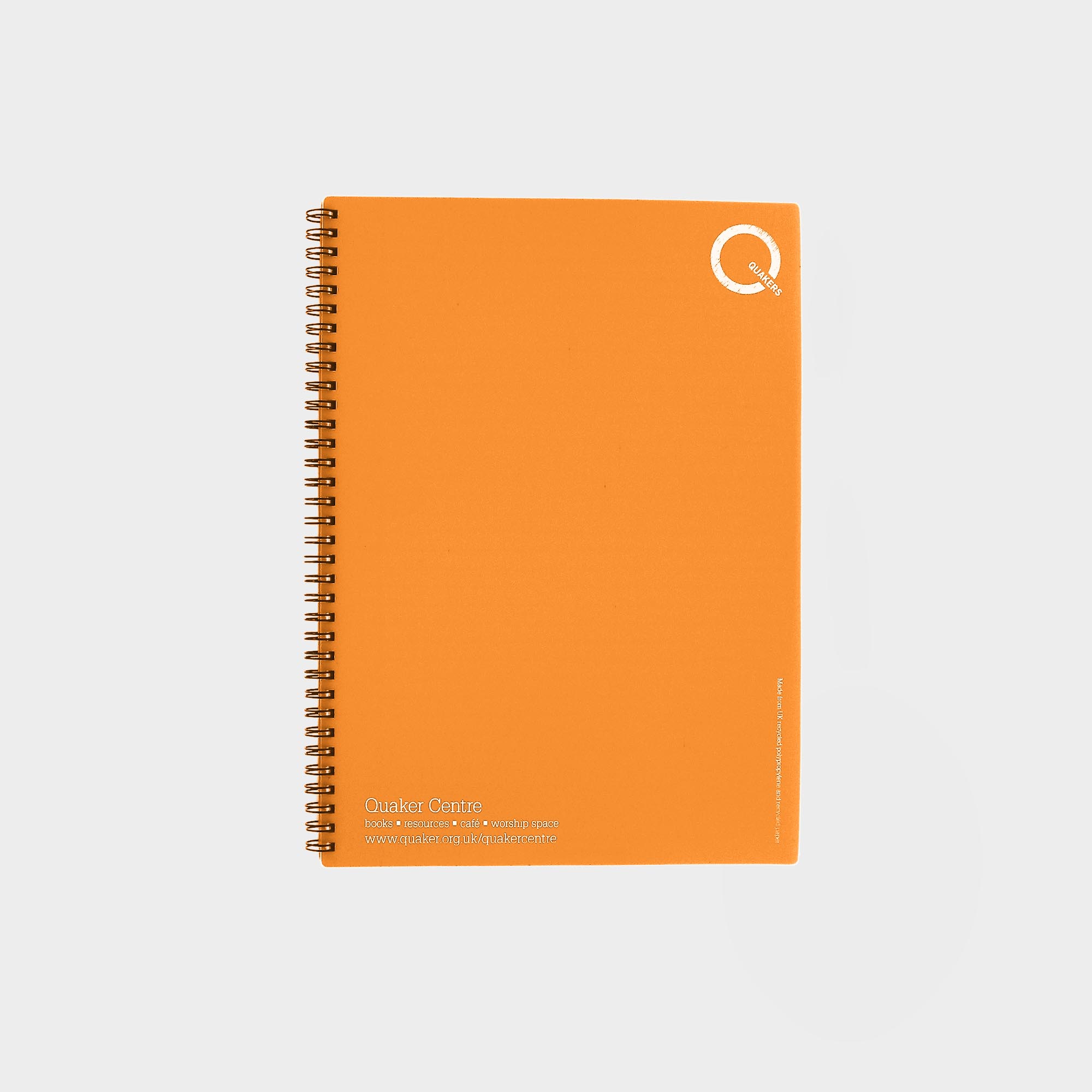 The Green & Good Polypropylene Notebook comes with recycled paper - size A4. The front and back cover is made from recycled polypropylene (500 microns), the sheets are 80gsm. Comes wirebound with 50 sheets as standard. Please contact us if you require a bespoke number of sheets. Orange