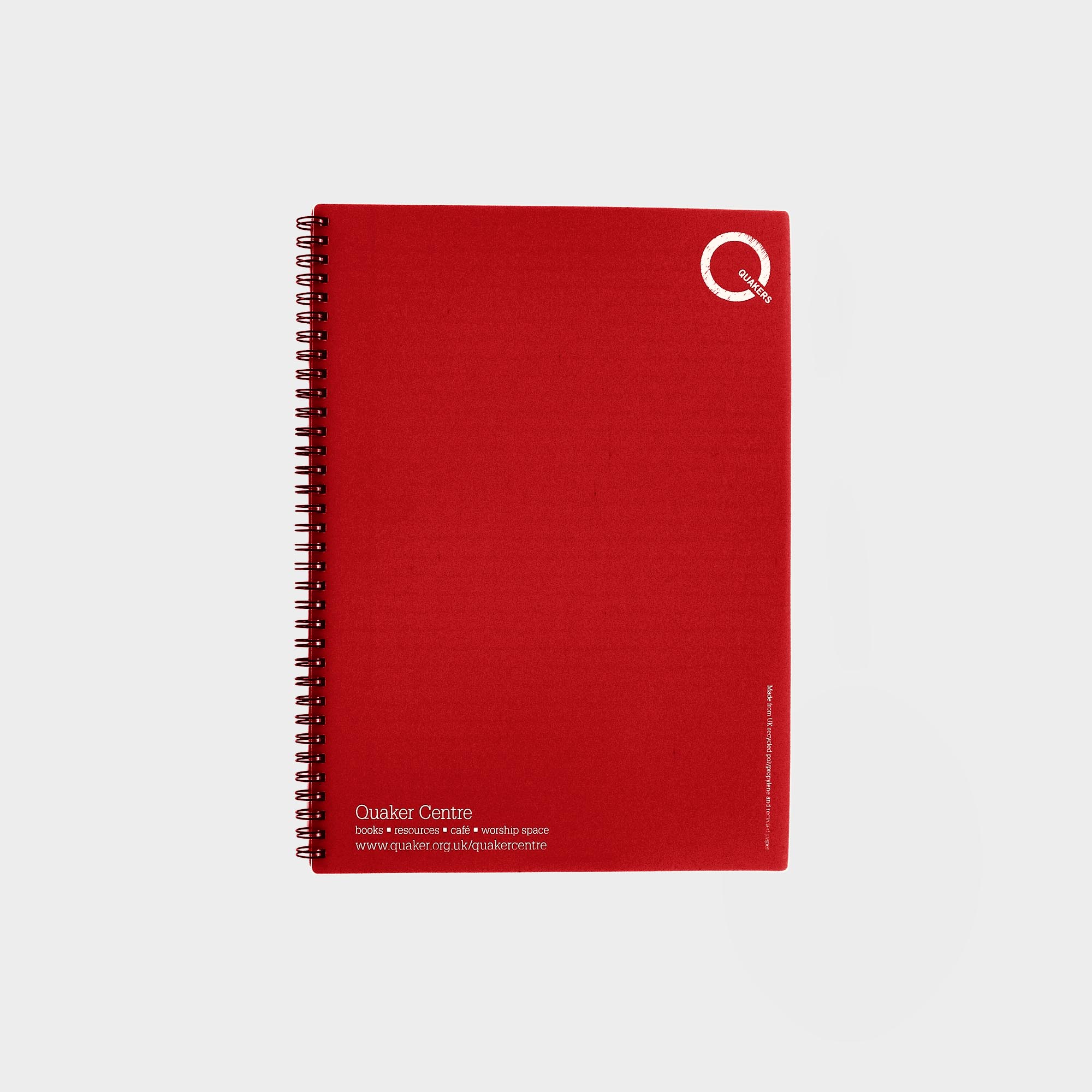 The Green & Good Polypropylene Notebook comes with recycled paper - size A4. The front and back cover is made from recycled polypropylene (500 microns), the sheets are 80gsm. Comes wirebound with 50 sheets as standard. Please contact us if you require a bespoke number of sheets. Red