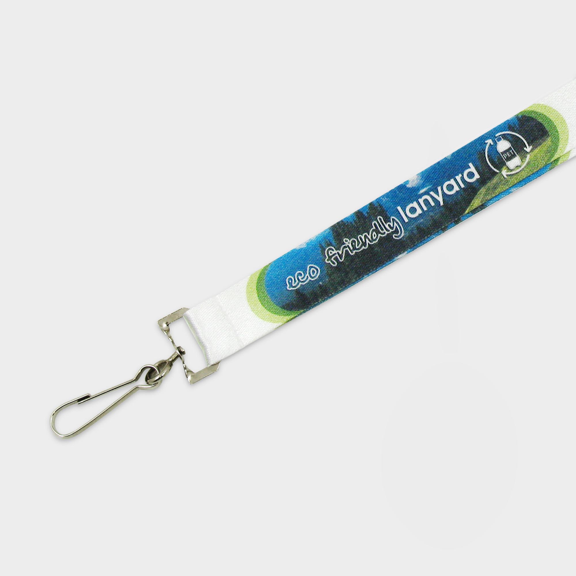 The Green & Good 20mm Dye-Sub-Lanyard is made from recycled bottles (PET). A great eco-friendly alternative to a standard lanyard. Dye sublimation allows for the whole lanyard to be printed in full colour. Standard Dog-Clip. Other clip options, short release and safety breaks are available. Please contact us for more information.