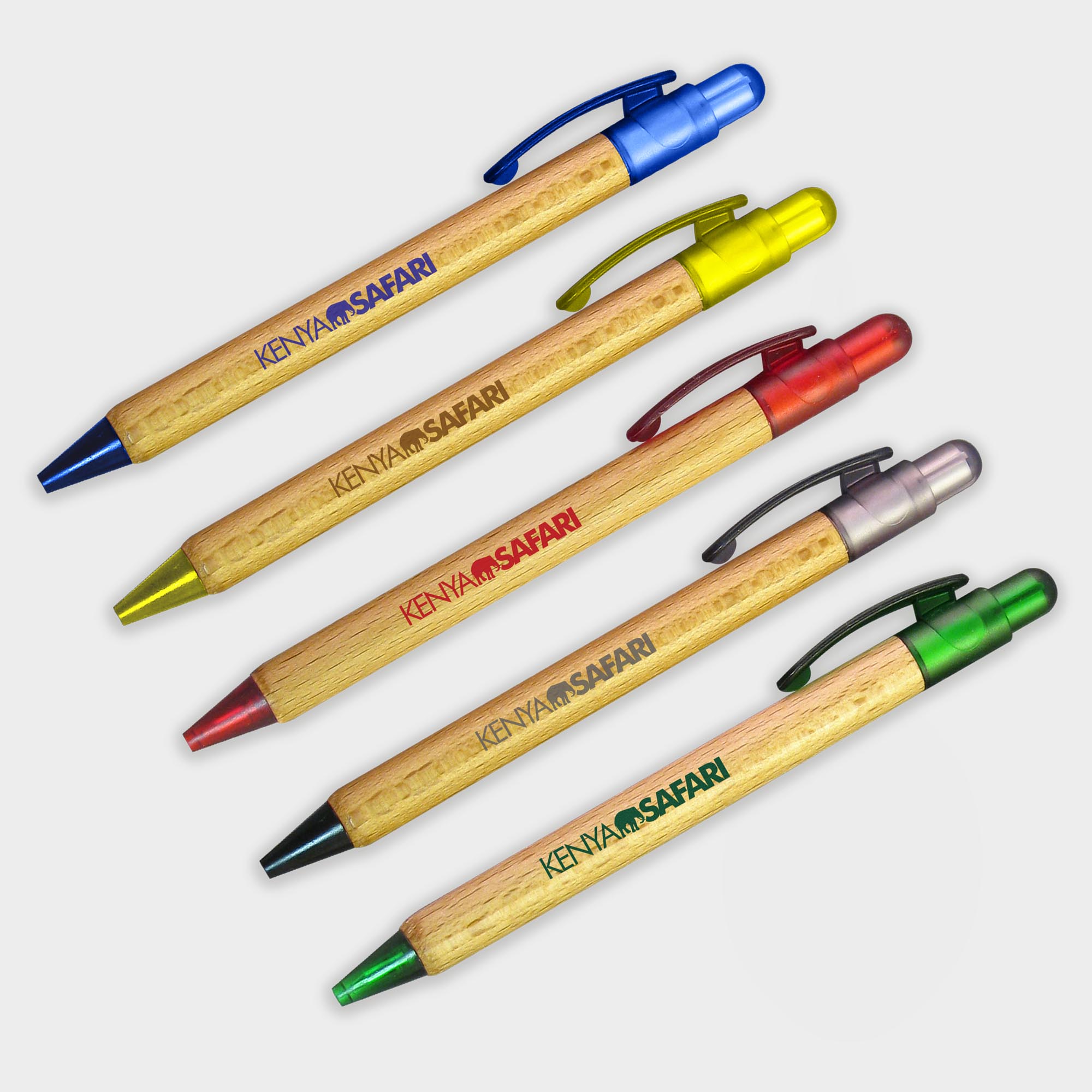 Colourful sustainable wooden pens
