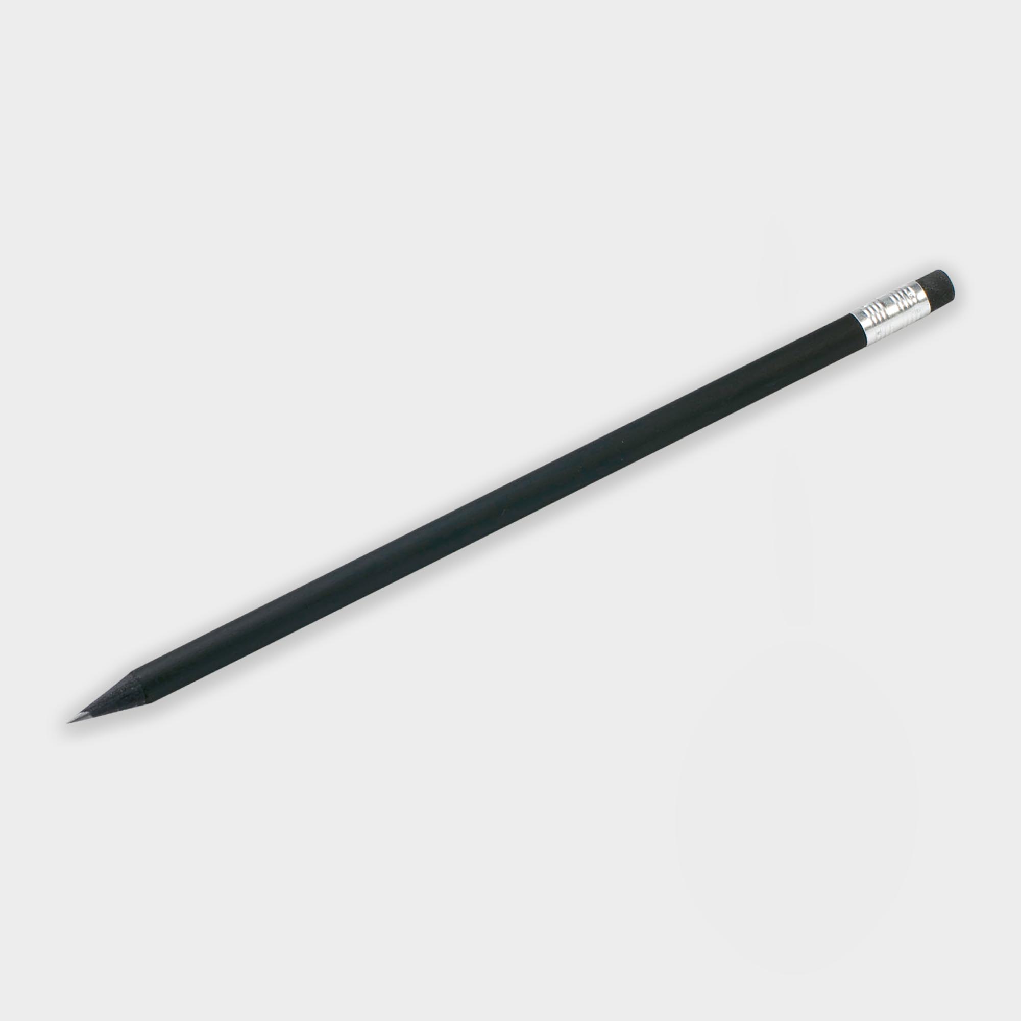 The Green & Good Black Pencil made from sustainable timber.  Wooden eco-pencil with eraser in a high quality matt black finish with HB lead. Comes with silver ferrule with black eraser.