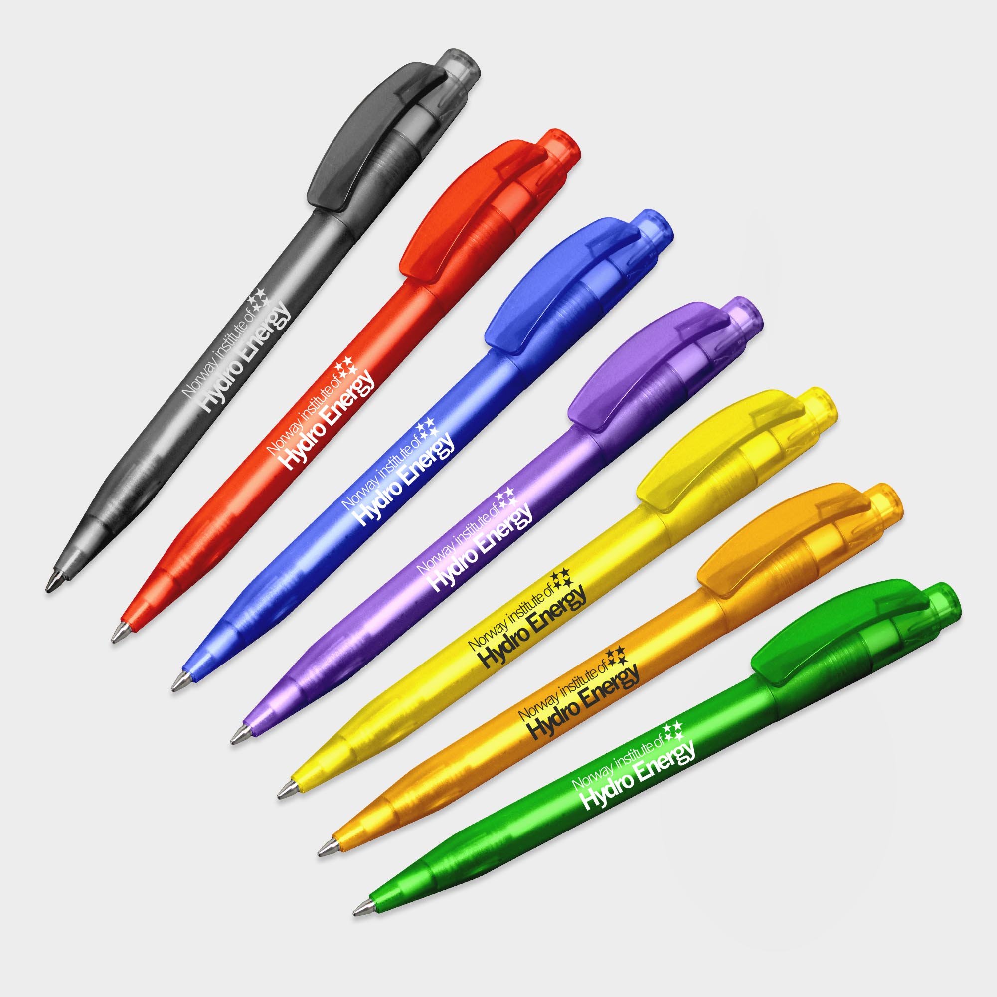 The Green & Good Indus Pen made from biodegradable plastic. Push button pen in a variety of colours. Black ink as standard.