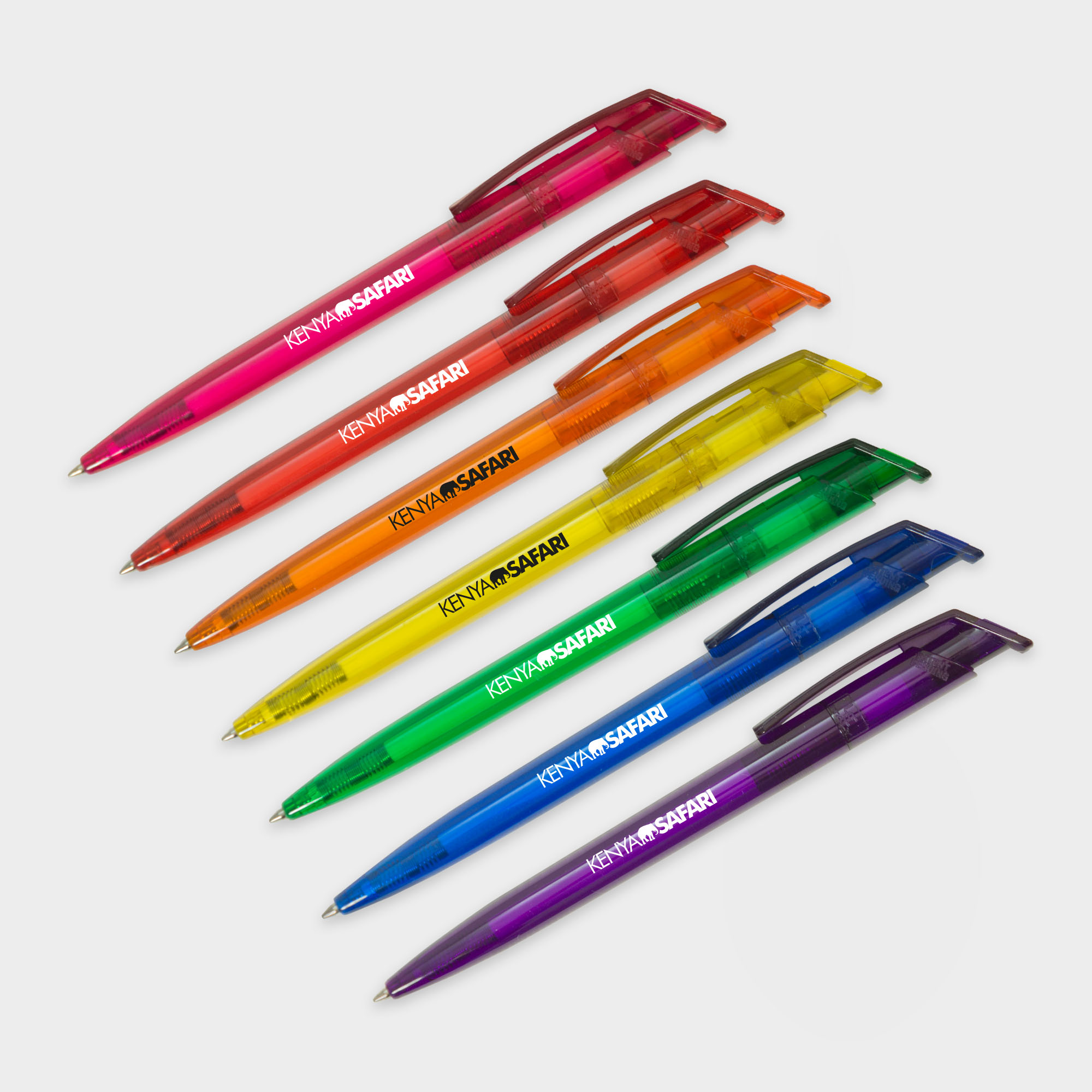 The Green & Good Litani Pen. An eco-friendly and high-quality pen made from recycled plastic bottles (rPET) with black ink refills and a frosted body. Made in the EU and available in a variety of colours.