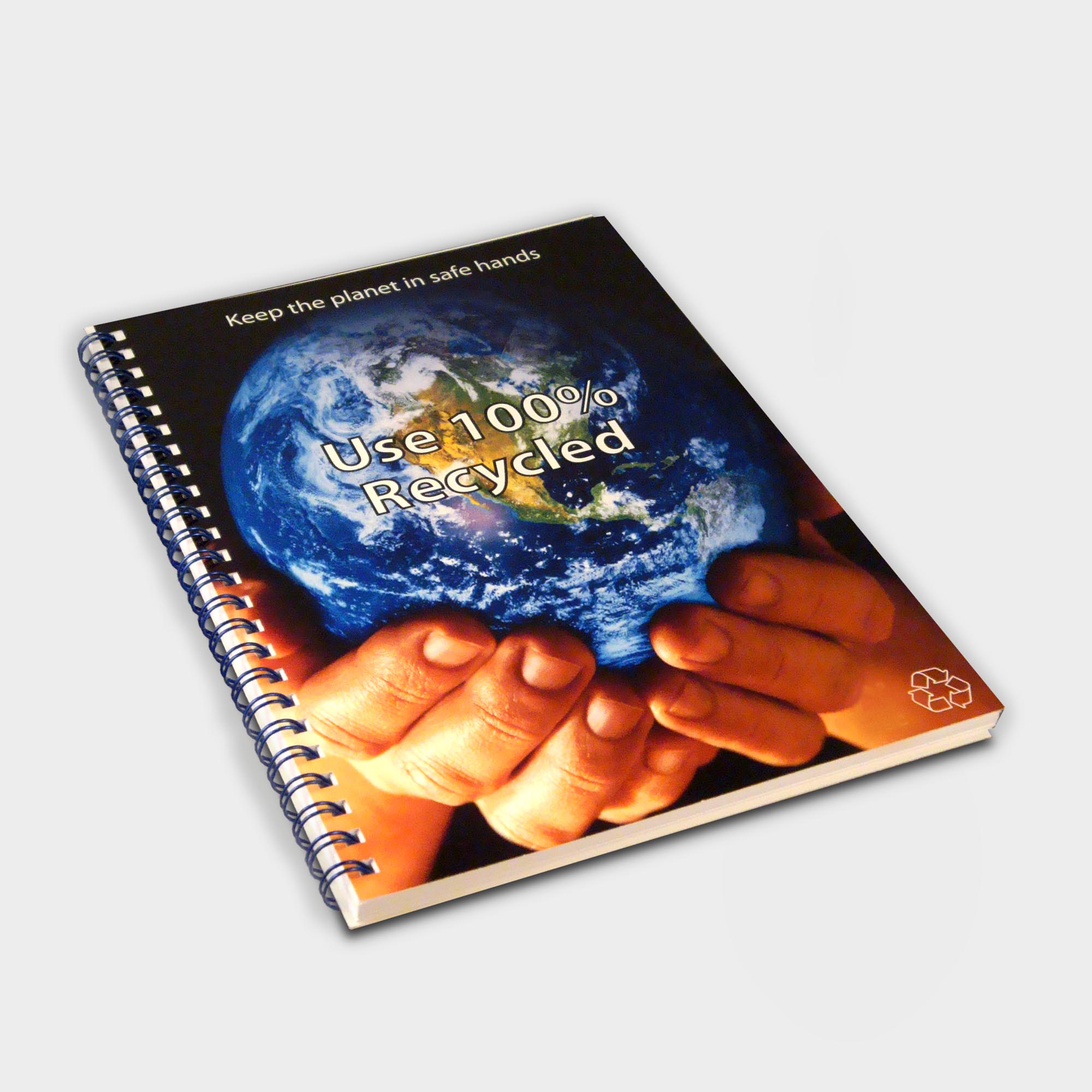 The Green & Good Wirebound Notebook is made from recycled paper - size A4. The cover is 250gsm, the sheets are 80gsm and the backboard is 500 micron. Comes wirebound with 50 sheets as standard. Please contact us if you require a bespoke number of sheets.