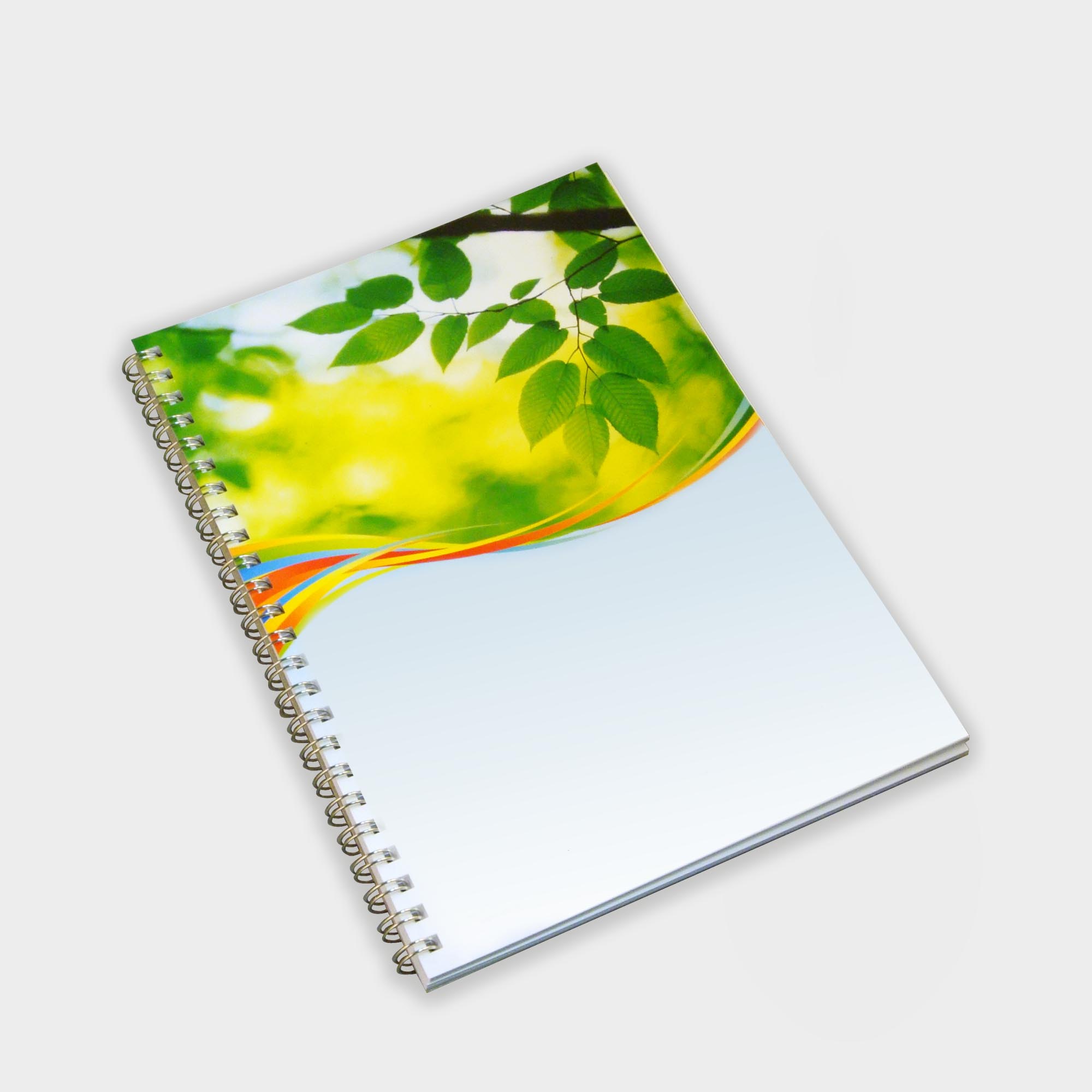 The Green & Good Wirebound Notebook is made from recycled paper - size A5. The cover is 250gsm, the sheets are 80gsm and the backboard is 500 micron. Comes wirebound with 50 sheets as standard. Please contact us if you require a bespoke number of sheets.