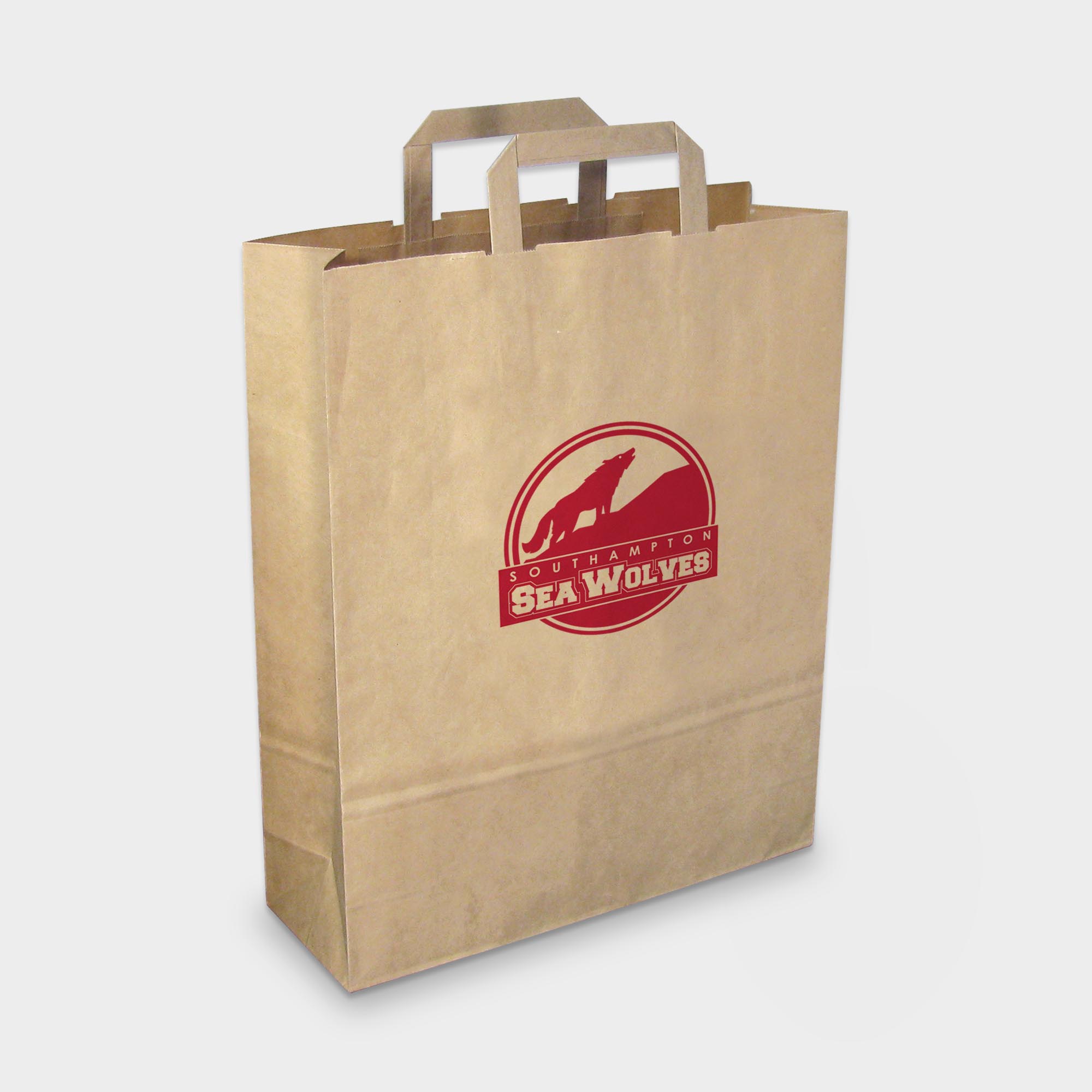 The Green & Good Recycled Paper Carrier Large is made from recycled paper. It comes as standard with flat tape handles and is only available in brown. Made in the EU, it is great for give-aways and sturdy enough for groceries. 90gsm.